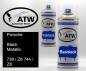 Preview: Porsche, Black Metallic, 738 / Z8 744 / Z8: 400ml Sprühdose + 400ml Klarlack - Set, von ATW Autoteile West.
